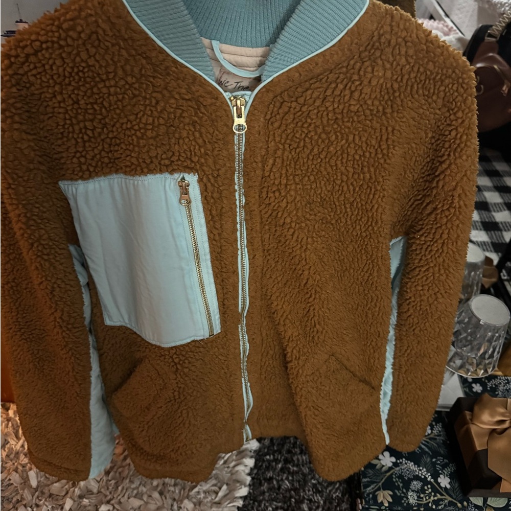 We The Free Brown and Light Blue Jacket